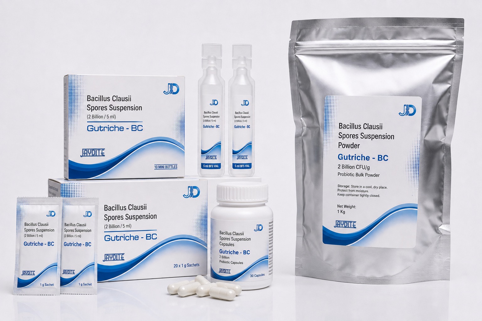 Bacillus Clausii suspension product range
